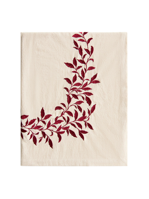 Embroidered Linen-Blend Tablecloth