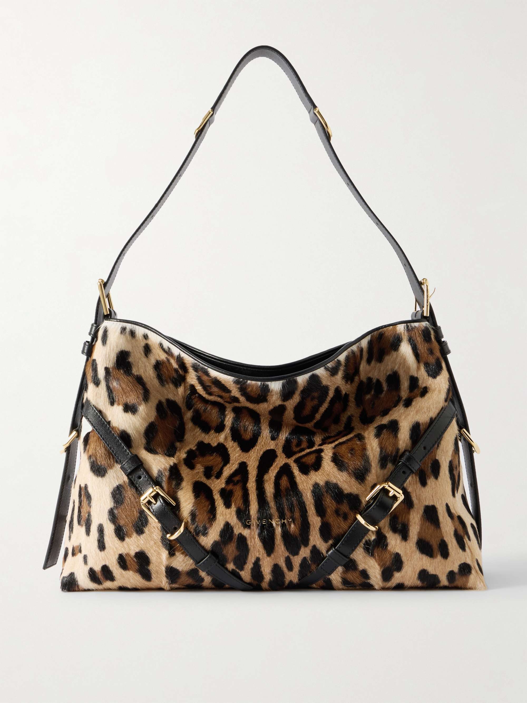 Voyou Medium Leopard-Print Calf Hair Shoulder Bag