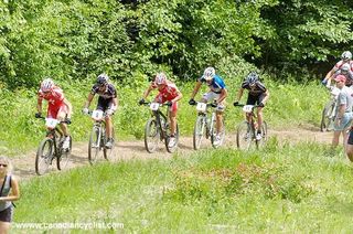 Sauser at the front