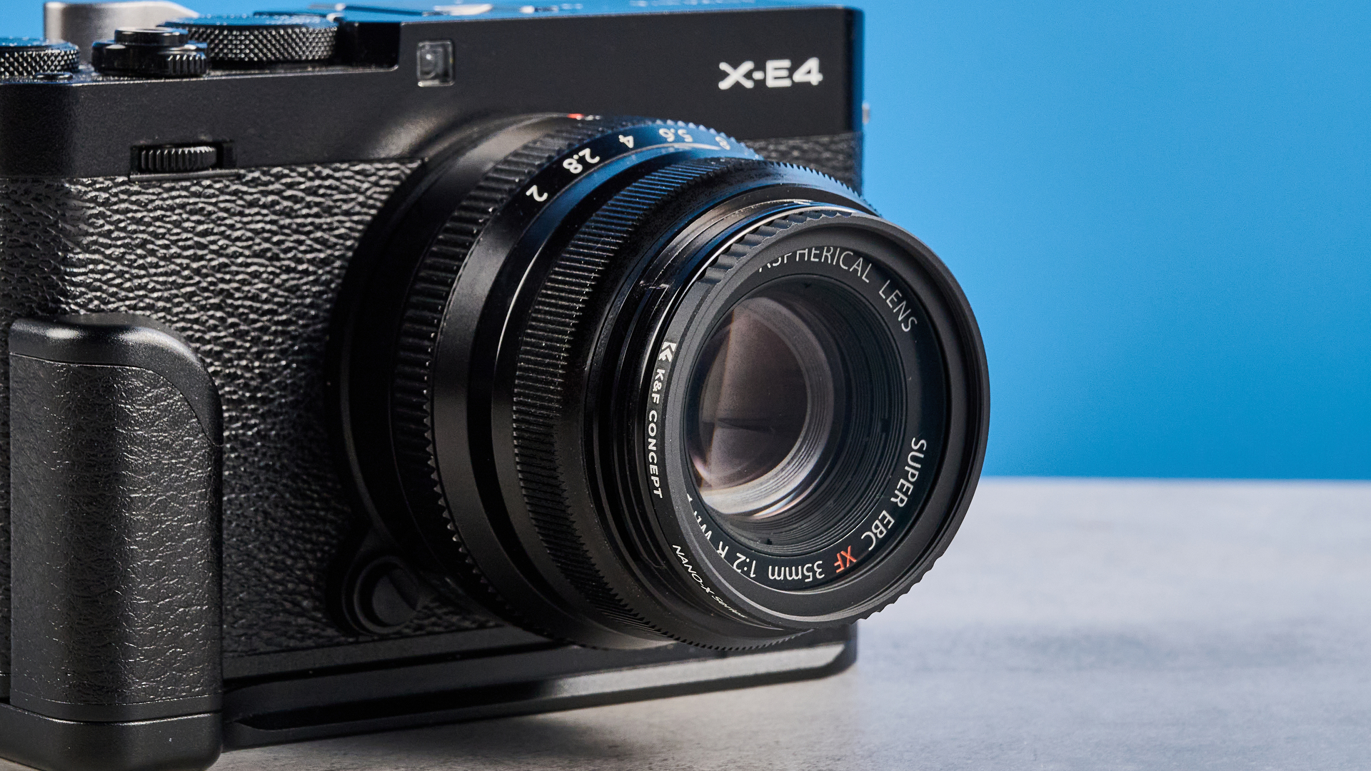 A photo of a K&amp;amp;F CONCEPT Mist Filter fitted to a Fujifilm X-E4