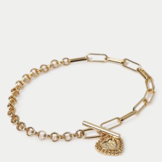 14ct Gold Plated Heart charm bracelet