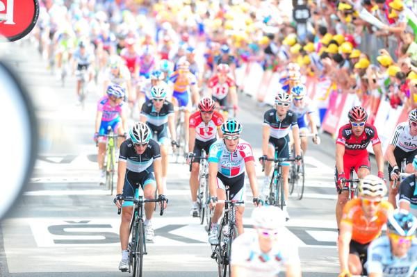 Andy Schleck (Leopard Trek) came home safely in the main peloton.