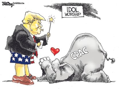 Political Cartoon U.S. trump gop cpac