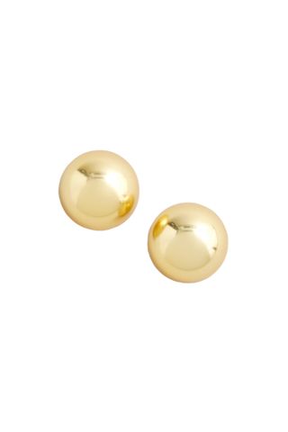 J.Crew gold button earring