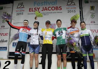 Anna Van Der Breggen leads the overall at Elsy Jacobs