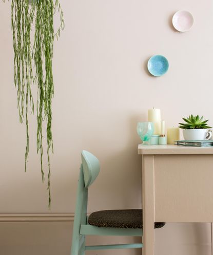 Pink Ground kitchen walls by Farrow & Ball