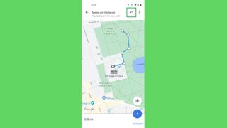 How to measure distance with Google Maps on mobile step 5: Keep setting points to measure out route
