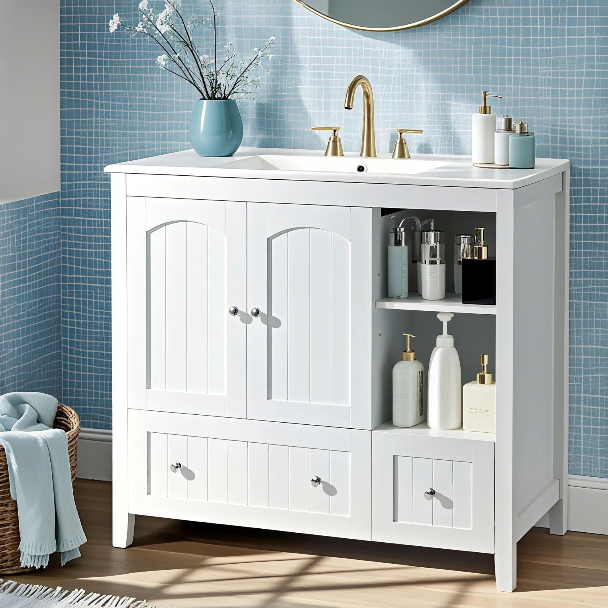 Ktaxon Modern Bathroom Vanity Set
