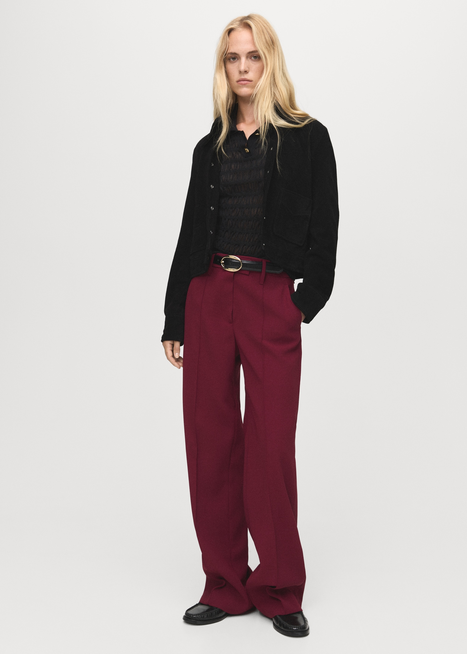 Straight Mid-Rise Trousers - Women | Mango United Kingdom