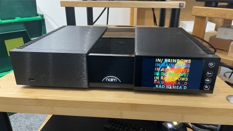 Naim NSS 333 music streamer pictured from front on hi-fi rack