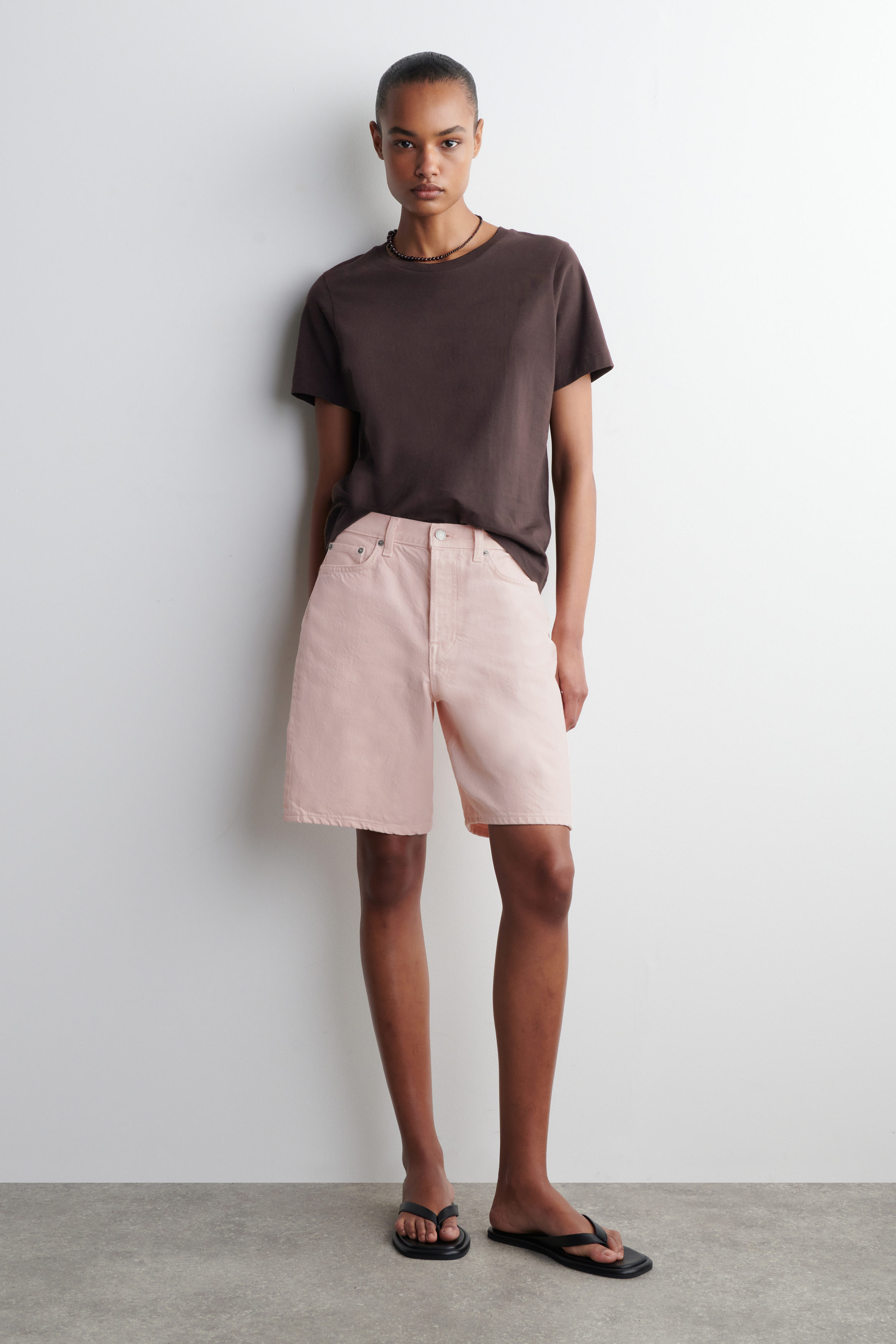 Straight-Leg Denim Shorts