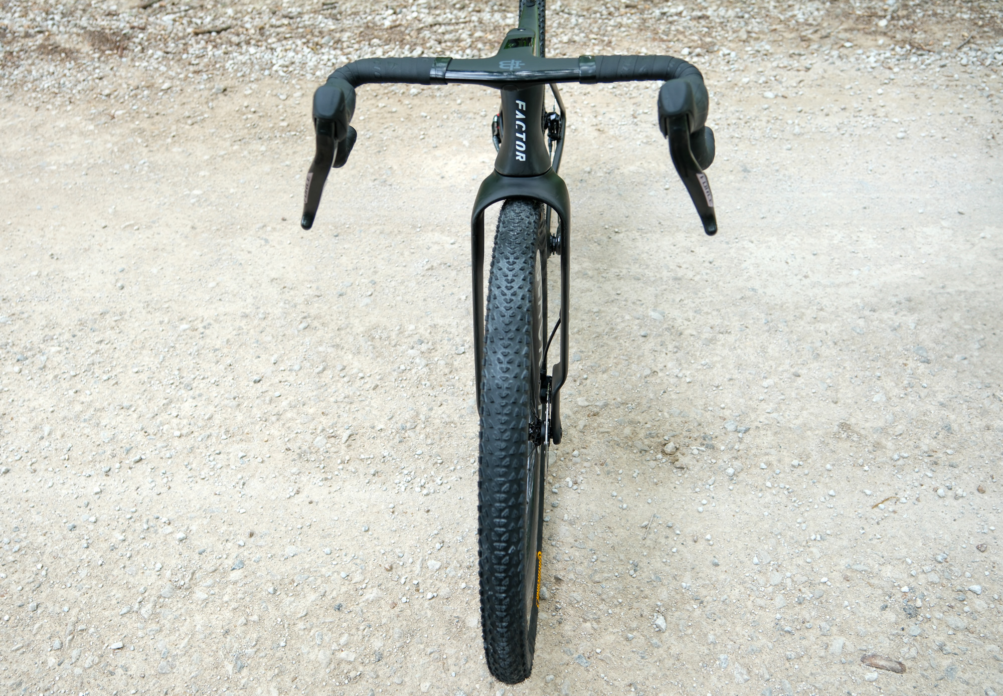 Unnamed Factor prototype gravel bike seen at Unbound Gravel 2026