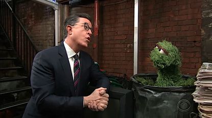 Stephen Colbert and Oscar the Grouch sing a duet