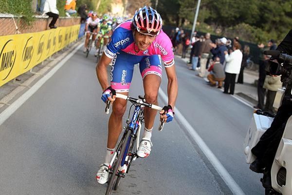 Italian Alessandro Ballan (Lampre) help start the move