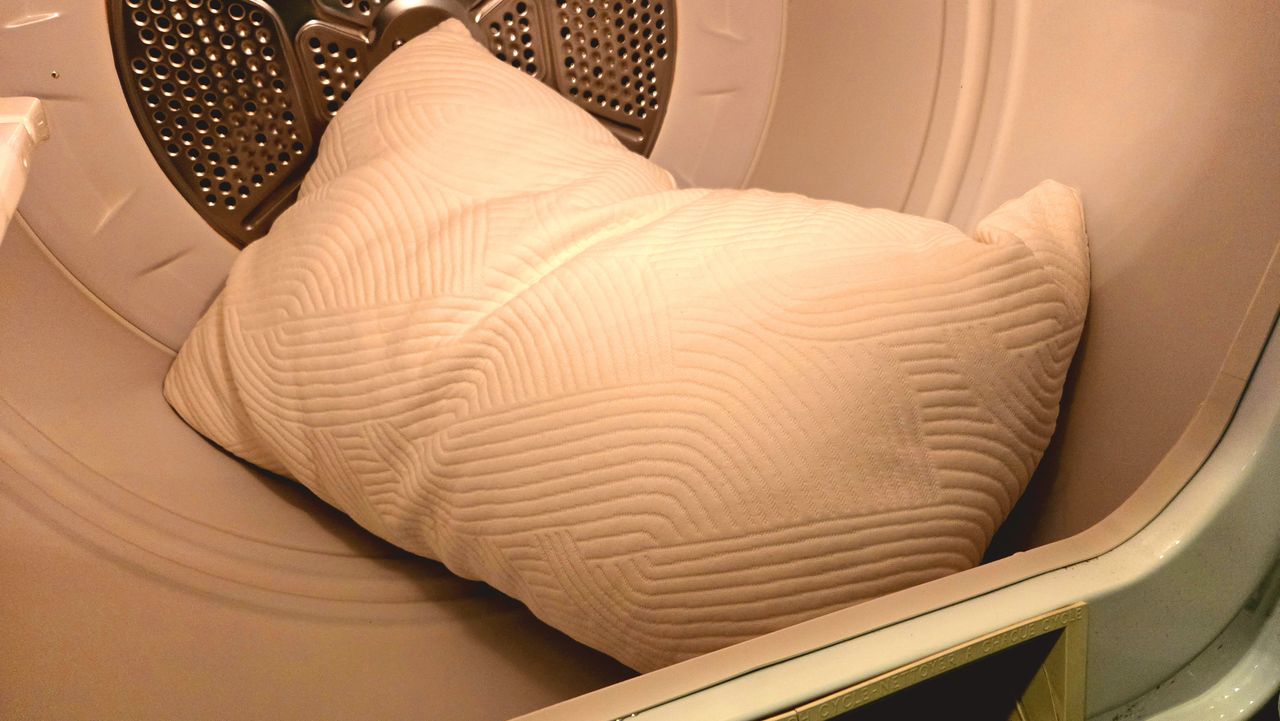 Coop Sleep Goods Adjustable Latex Pillow in the dryer