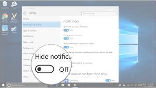 Click the switch underneath the words hide notifications while presenting.