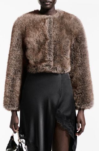 Boleta Faux Fur Crop Jacket