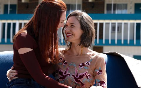 Katherine Barrell and Dominique Provost-Chalkley in Wynonna Earp