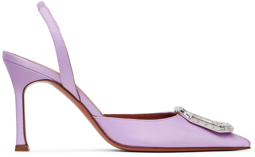 Purple Camelia Sling 90 Heels