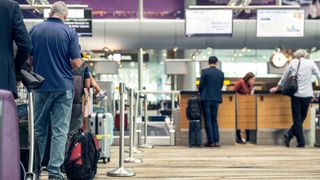 Check-in counters at an airport