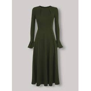 Beulah London Yahvi olive green midi dress