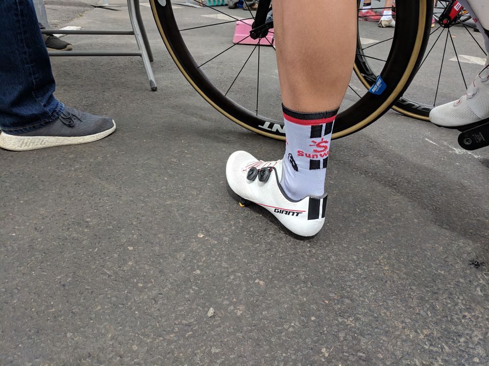 Team Sunweb is using Giant shoes and neo-pro Michael Storer was the first to use them in competition