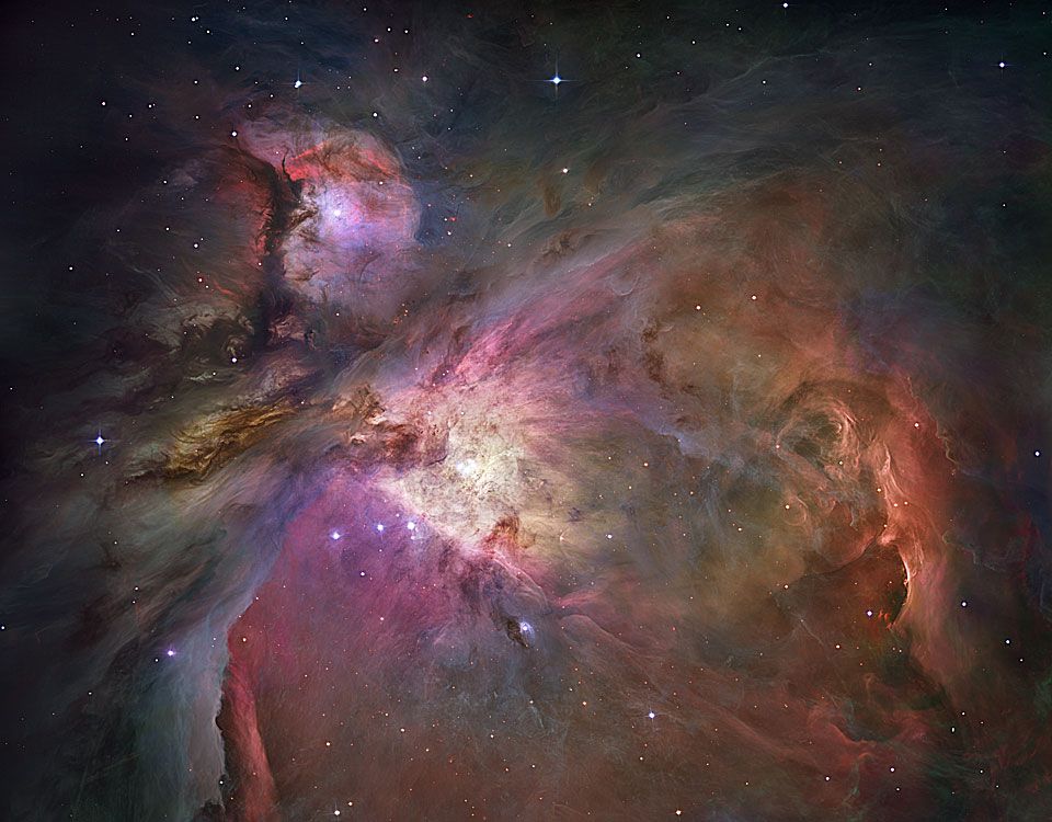 The Hubble Space Telescope&#039;s view of the Orion Nebula.