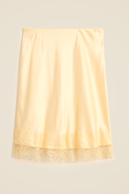 J.Crew, Gwen Lace-Trim Slip Skirt