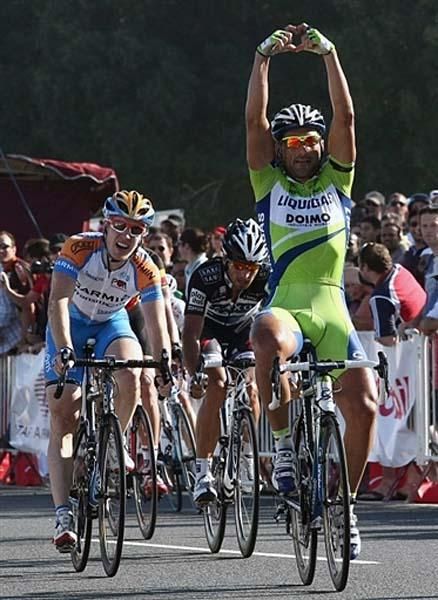 Francesco Chicchi (Liquigas) celebrates his win.