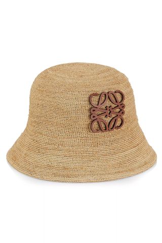 LOEWE x Paula's Ibiza Raffia & Leather Bucket Hat