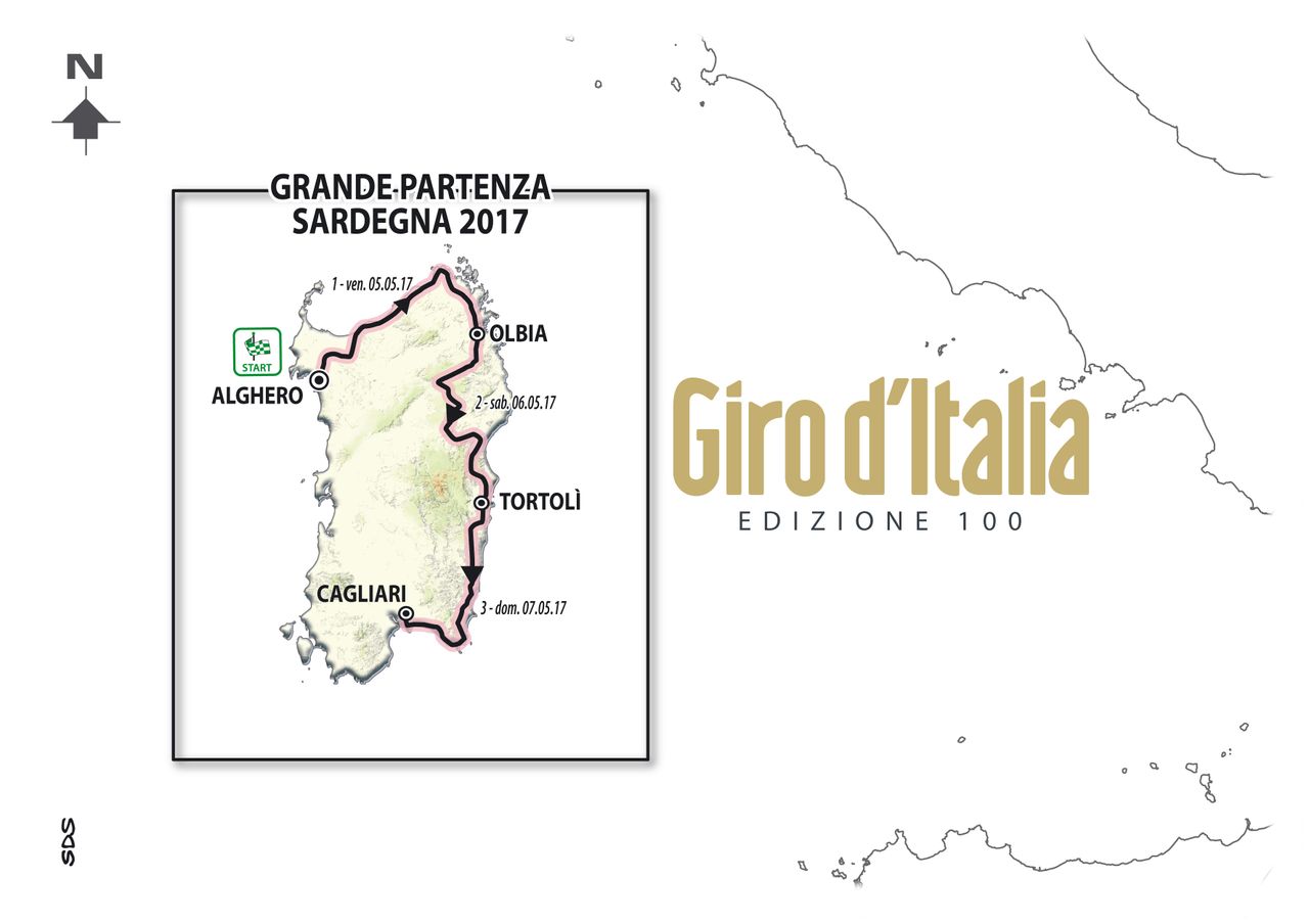 The 2017 Giro d'Italia begins in Sardinia.