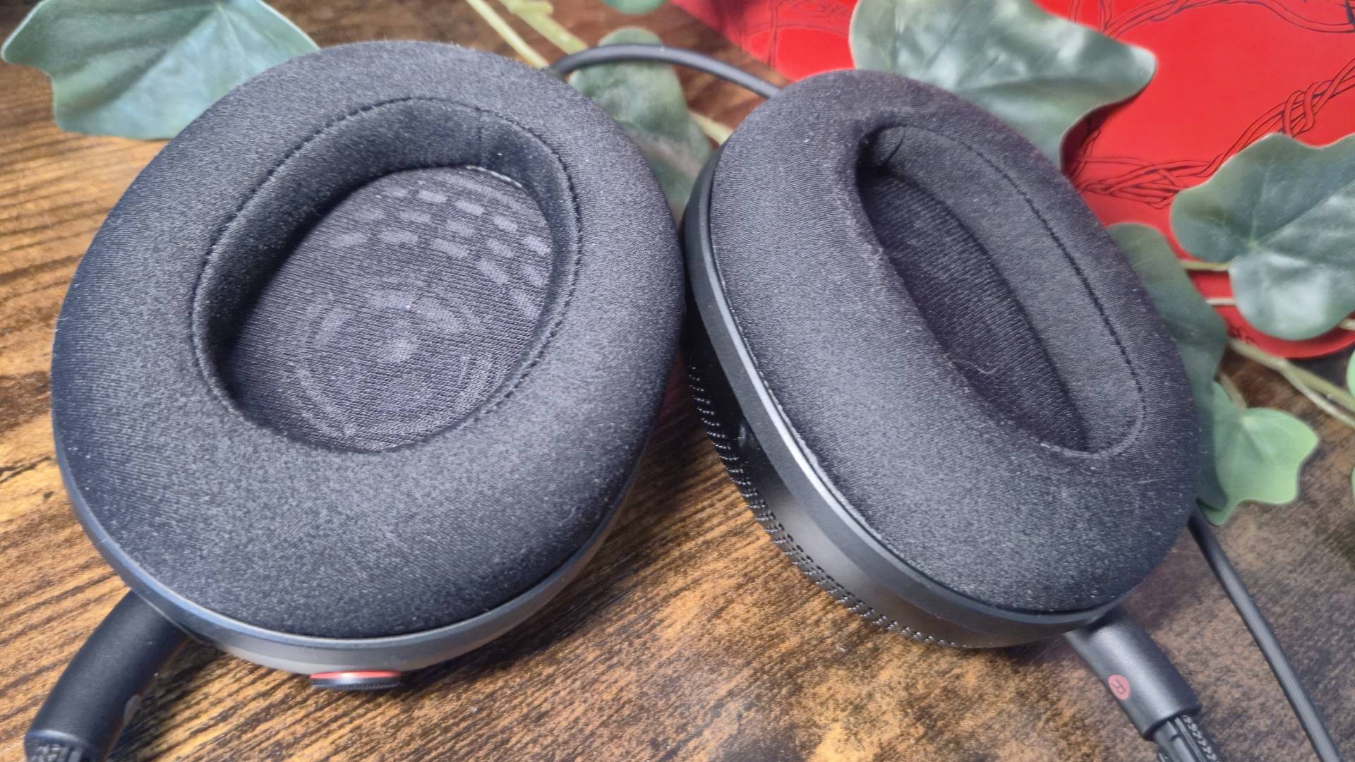 Close up of the interior of the Sony Inzone H6 air headset earcups.