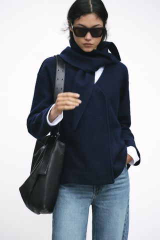 100% Wool Scarf Jacket