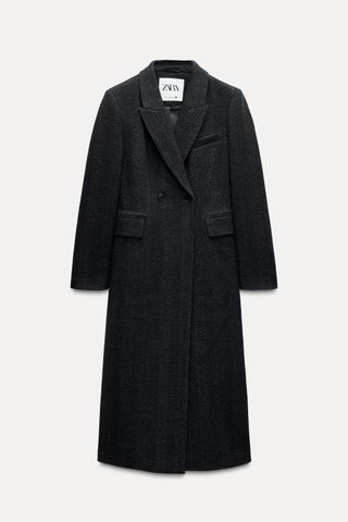 ZARA Long Herringbone Coat Collection