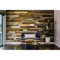Reclaimed wood panelling from Wayfair