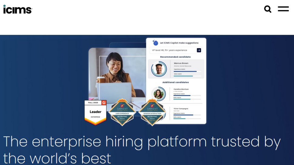 iCIMS website screenshot (October 2025).