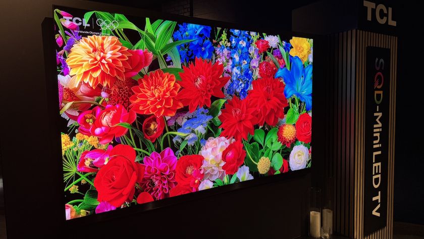 The 85-inch TCL X11L TV, photographed on a stand at CES 2026