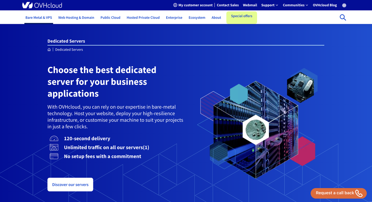 An image of OVH&#039;s home page