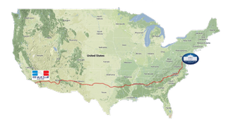 The Route for the Race Across the USA