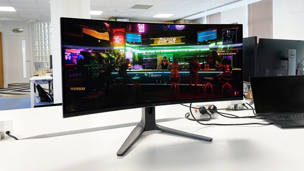 An image of the Dell Alienware AW3423DWF OLED monitor in HDR mode