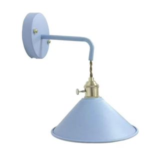 Fsliving 1-Light 100 Lumens Led Remote Control Battery Operated Indoor Blue Wall Sconce Light Fixture for Room Lighting Wall Decor Bedroom- Easy Installation, Dimmer,battery Not Included