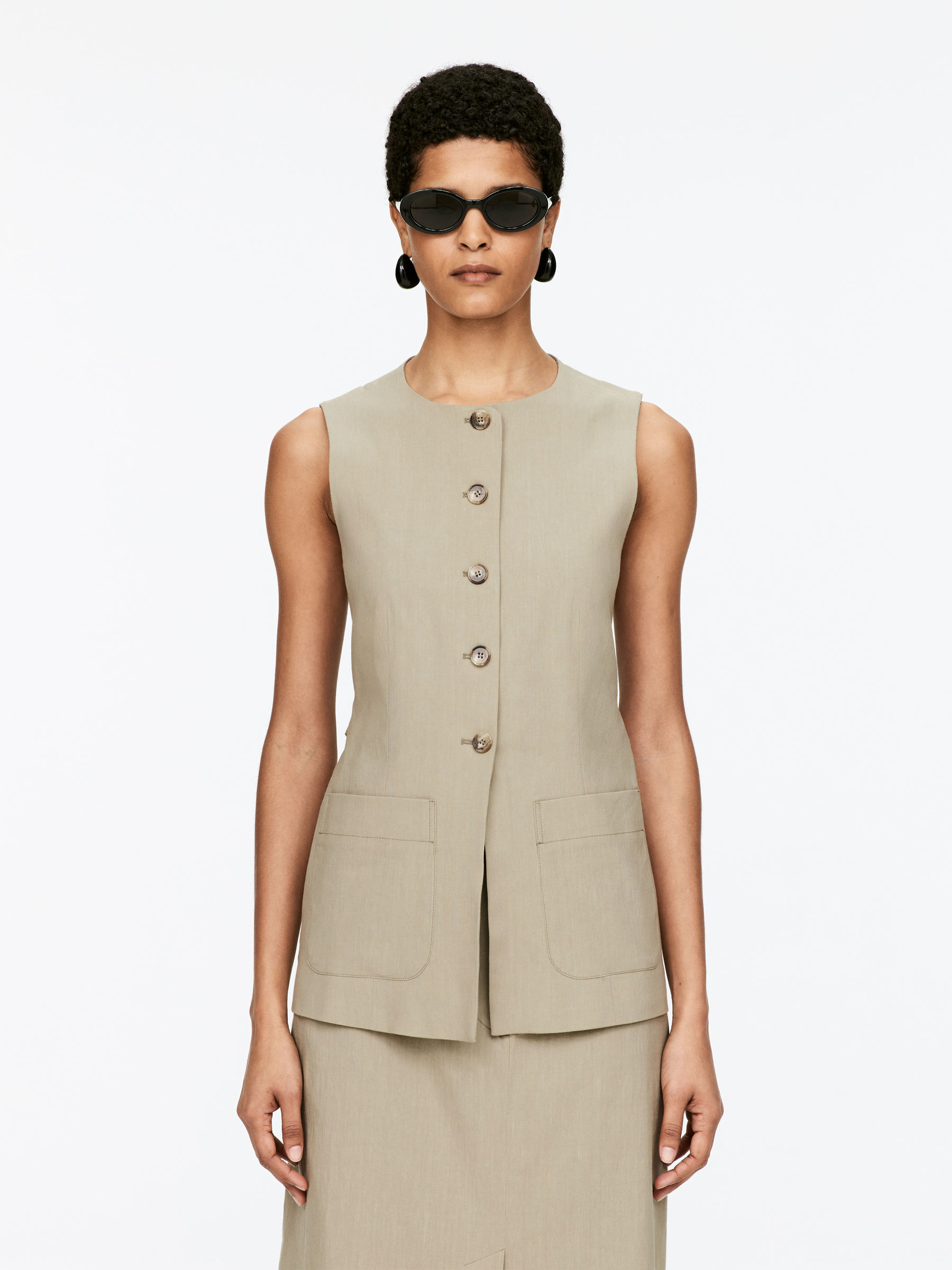 Linen-Blend Vest – Mole – Women – Arket Gb