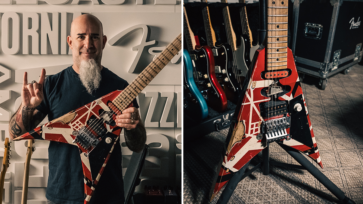 The Franken V is literally a dream come true. It's the best guitar I've  ever had”: Scott Ian always wanted a V-shaped version of Eddie Van Halen's  Frankenstein – and Jackson made