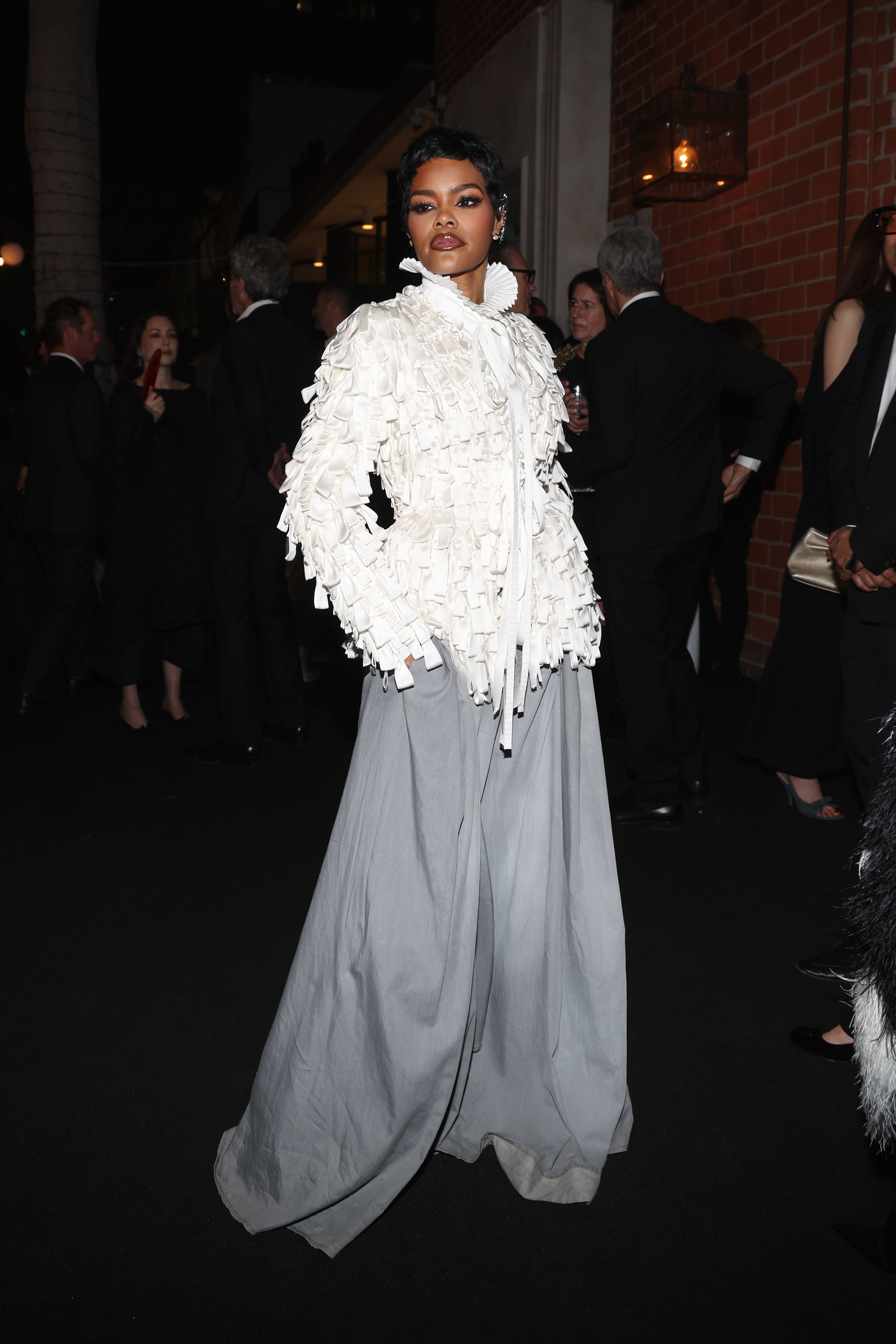 Teyana Taylor attended W Magazine and Dior's pre-Oscars party in a surprisingly full-coverage outfit