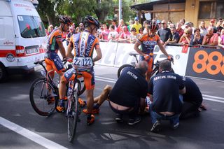 Doctors tend to Danielle Colli (Nippo Fantani)