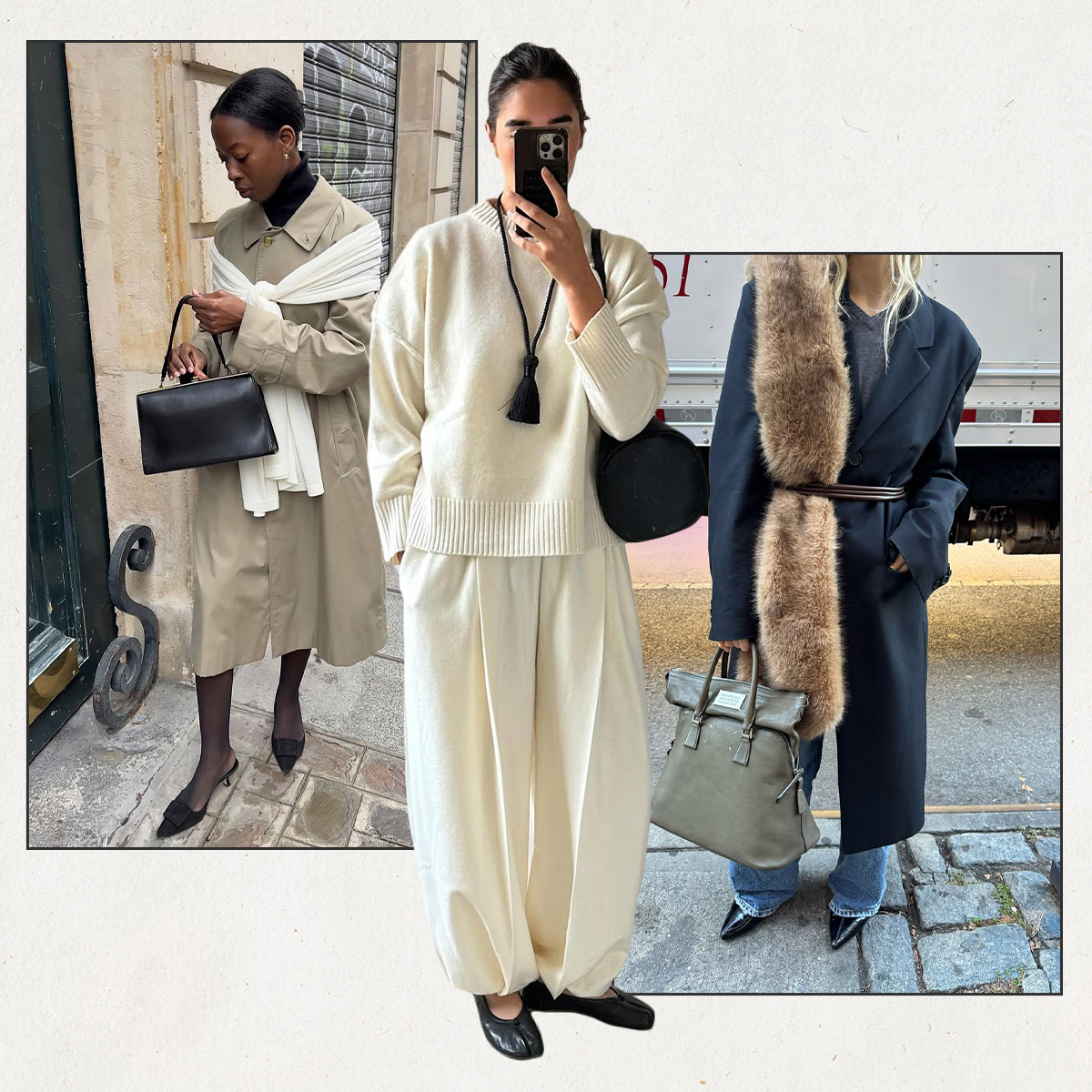 a collage of influencer images featuring cool outfit ideas for 2026