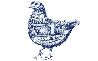 Blue Goose branding image of a hen
