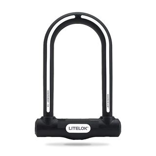 image of the litelok X1 bicycle lock in black with reflective strips