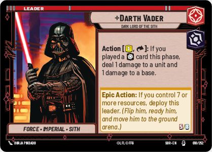 Star Wars: Unlimited cards against a plain background