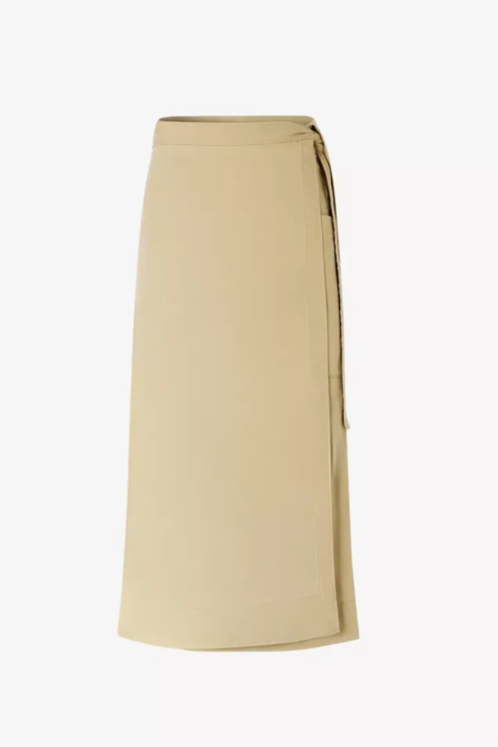 SOEUR, Daya Tie-Belt Cotton and Linen-Blend Midi Skirt